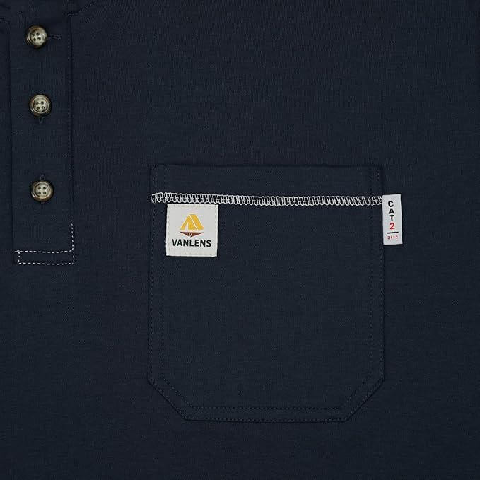 FR Shirts for Men CAT2/HRC2 Flame Resistant Shirts 6.5oz Light Weight Long Sleeve Fire Retardant Shirts