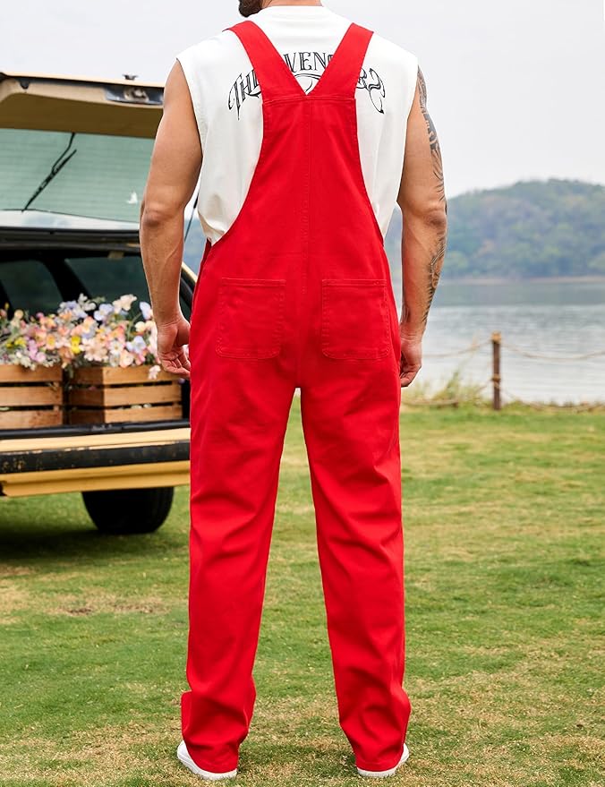 Overalls for Men Fashion Coveralls Work Utility Denim Women Bib Jumpsuit with Pockets