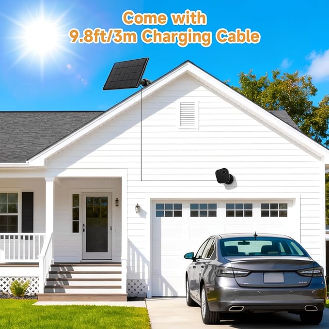 Solar Panel for Blink Outdoor 2K+/4(4th Gen)/Outdoor(3rd Gen) XT3 and XT2/XT Camera,6W Solar Charger for Blink with 360° Adjustable Mount 5.9in to 8.7in,9.84ft Outdoor Power Cable,Waterproof