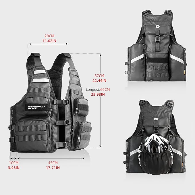 Rhinowalk Fishing Photography Vest with Multi Pockets Outdoor Jackets for Hunting, Hiking, Climbing, Traveling