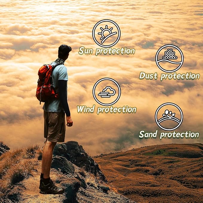 Neck Gaiter Face Cover Bandana Mask Scarf, Breathable Sun& Dust-proof for Cycling Running Fishing Hiking