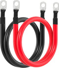 4 AWG Battery Cable 4AWG Gauge Battery Inverter Cables for Automotive Solar Marine Boat RV Car Motorcycle (4 AWG, 18in, 3/8")