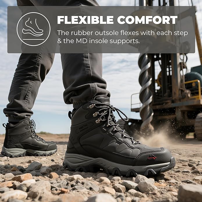 NORTIV 8 Waterproof Steel Toe Boots for Men Slip Resistant Safety Industrial Boots Paladin-Steel