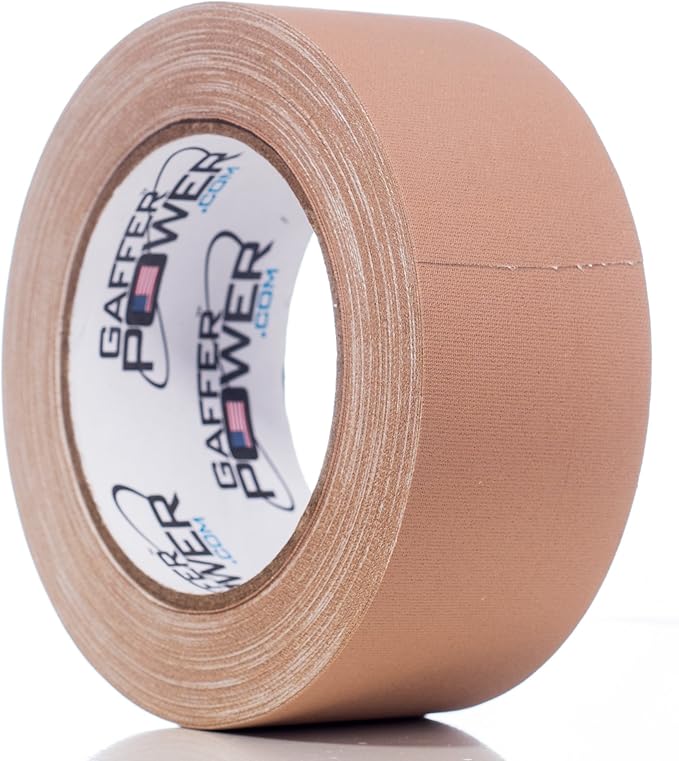 Gaffer Power Proudly Made in The USA, Real Professional Grade Gaffer Tape, Heavy Duty Gaffers Tape, Non-Reflective, Multipurpose. 2 Inches x 30 Yards, Tan