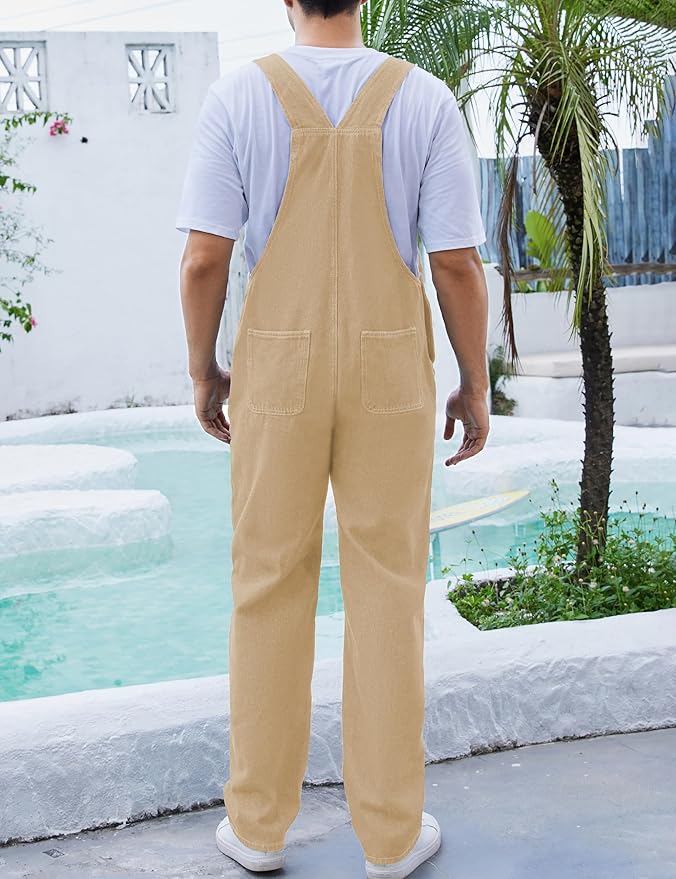 Overalls for Men Fashion Coveralls Work Utility Denim Women Bib Jumpsuit with Pockets