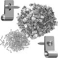 100 Pack Electric Fence Wire Clips with Screws – Stainless Steel Clamps for Mounting 12-16 Gauge Welded Wire to Wood or Metal Posts