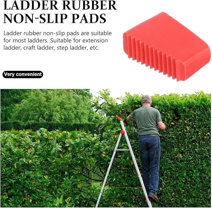 Operitacx Anti-Slip Ladder Feet Pads 4-Pack Rubber Covers for Indoor Outdoor Foldable Ladder Stabilizer Accessories 2.17 X 1.5 X 0.98 Inches for Home Use