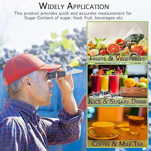 0-32% Brix Meter Refractometer,V-Resourcing Portable Hand Held Refractometer for Sugar Content Test
