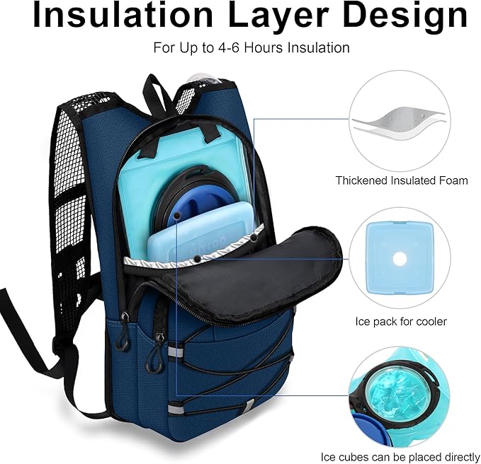 Hydration Backpack - Lightweight Water Backpack with 2L Water Bladder Bag, Running Hydration Vest Backpack for Men Women, Hydration Pack for Hiking, Cycling, Climbing MIYCOO