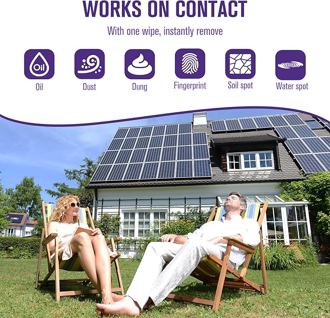 Teexpert Solar Panel Cleaner (32oz Makes 150 Gallons), Ultra Concentrated Glass & Solar Panel Cleaning, Pro Quick Dry Streak-Free Remove Dirt, Dust, Droppings, Fingerprints, Oils & Water Spots
