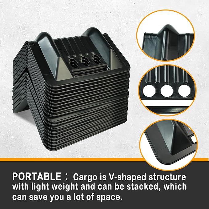 ENJ 20 Pack Black Flatbed Edge Protectors for Cargo Loads Corner Protectors Flatbed Used Together with Webbing to Protect Cargo