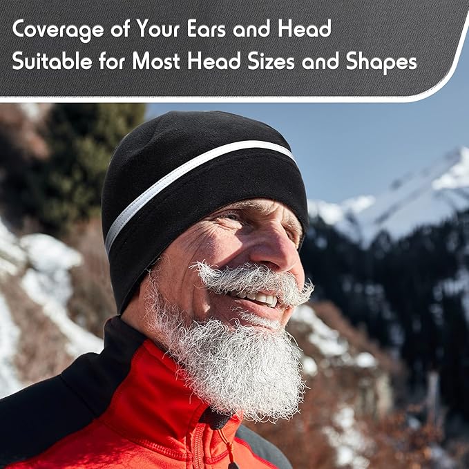 3 Pieces Safety Beanie High Visibility Reflective Beanie Hat Unisex Winter Security Beanies for Outdoor Night Works, Sports