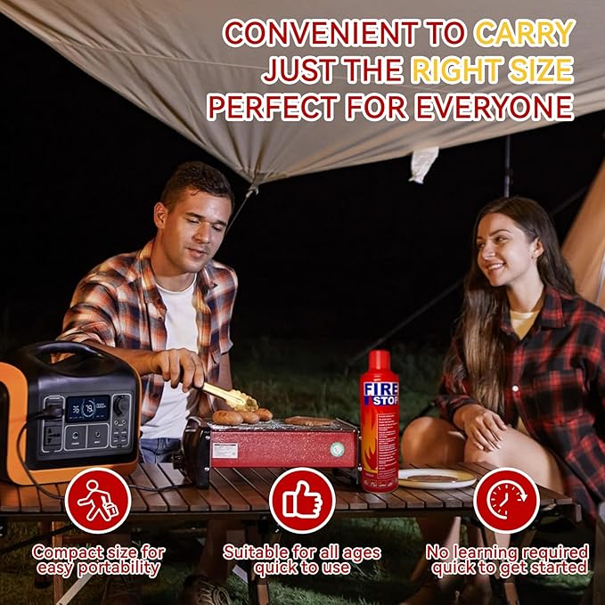 4-Pack Fire Extinguisher with Mount Brackets，Portable for Home, Kitchen, Car, Boat，BBQ -Multi-Purpose Fire Protection
