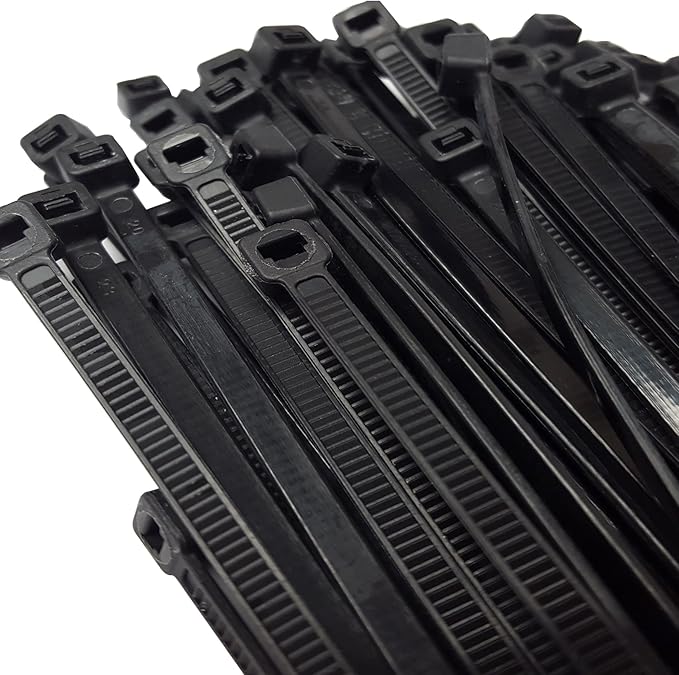 12 Inch 50 lbs Cable Zip Ties - 200 Pack - UV Weather Resistant Nylon Wrap Zip Ties, Professional Grade UV Weather Resistant - HEAVY DUTY (200 Black Cable Ties)