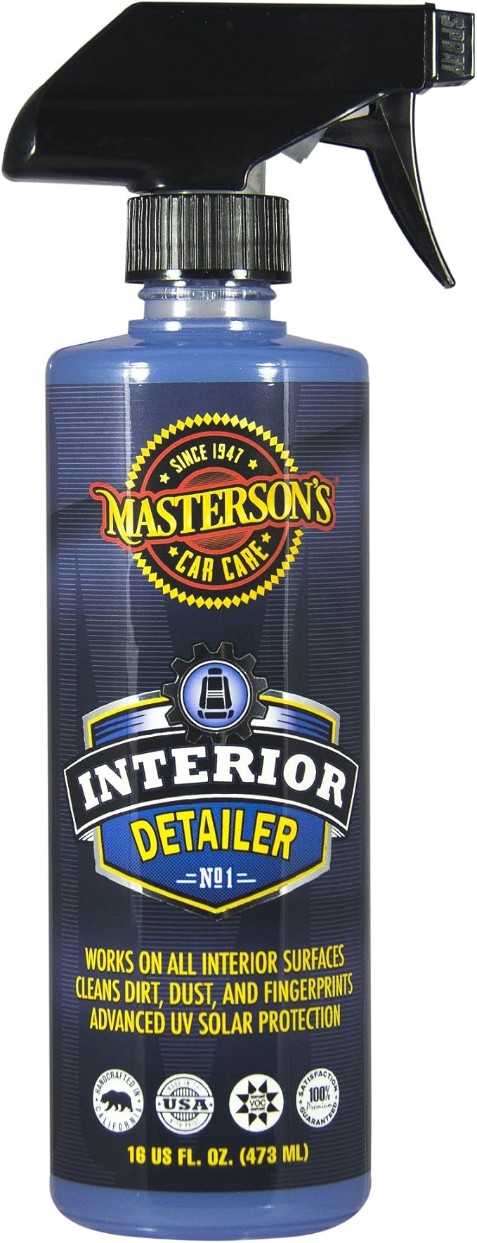 MASTERSON'S CAR CARE MCC_118_16 Interior Detailer and Protectant - Works On Dashboards, Screens, Navigation, Doors Panels, Cup Holders - Solar Protection Formula (16 oz)