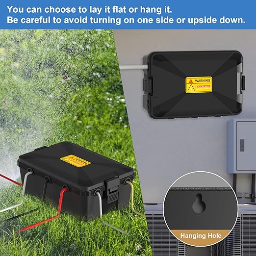 Large Outdoor Electrical Box Waterproof 12.8 x 8.2 x 5 in, IP54 Waterproof Extension Cord Cover Outlet Box, Weatherproof Connection Box for Electronics Outside, Power Strip, Light, Plug