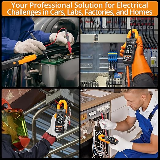 Neoteck Clamp Meter 6000 Counts Clamp Multimeter 800A AC/DC Current Auto Selection Color Screen TRMS Voltage,Capacitance,Continuity,Resistance,NCV,Diode,Frequency for Home,Auto,Industrial,HVAC