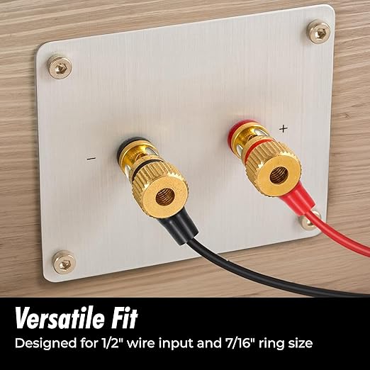 InstallGear 1/0 Gauge AWG Tinned Pure Copper Lugs Ring Terminals Connectors with Heat Shrink (10 Pack - 5 Positive/5 Negative) | 1/0 Ring Terminal Electrical Connectors with Heat Shrink
