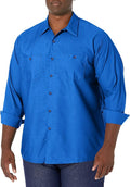 Red Kap Men's Long Sleeve Industrial Work Shirt | Moisture Wicking Button Up, Wrinkle Resistance Fights Fading & Stains