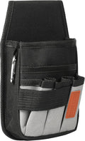 Small Tool Pouch with Belt Clip,Tool Belt Pouches,Electrician Tool Pouch.Mini Organizer Pocket Attachment for Tool Belt,5 Pockets and Heavy-Duty Metal Belt Clip Attachment.…