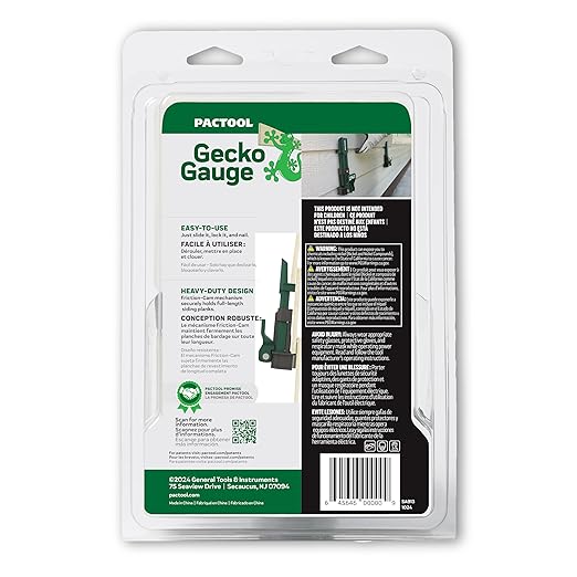 Pactool Universal Gecko Gauge Siding Tool – One-Person Installation for Hardie® Fiber Cement & LP® SmartSide® Engineered Wood, Durable Grip, Heavy-Duty Support for 12’ & 16’ Planks