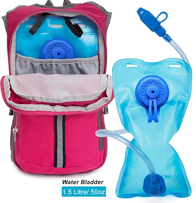 Ivygreen Kids Hydration Backpack, Hiking Backpack for Boys or Girls with 1.5L Water Bladder