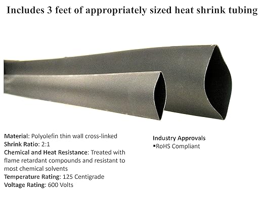 6 AWG 6 Gauge Single Black 4 feet w/ 5/16" Lugs Pure Copper Battery Inverter Cables for Solar, RV, Auto, Marine Car, Boat