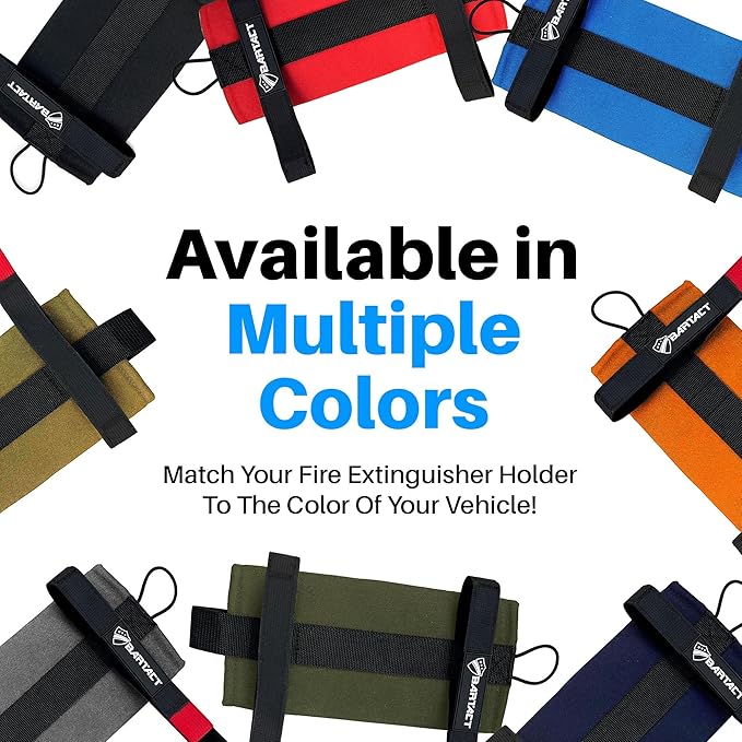 Bartact - 2.5 lb Roll Bar Fire Extinguisher Mount for Vehicle Holder, Adjustable Fire Extinguisher Holder Mount, US Made Universal Vehicle Fire Extinguisher Holder Fits All Roll Bars (Blue)