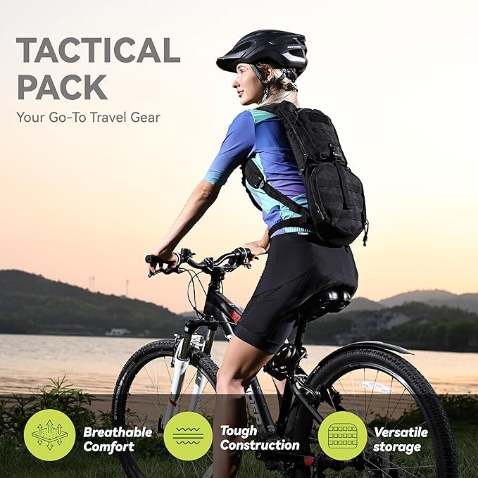 MARCHWAY Tactical Molle Hydration Pack Backpack with 3L TPU Water Bladder, Military Daypack for Cycling, Hiking, Running, Climbing, Hunting, Biking