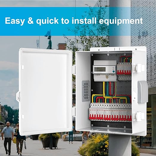 Outdoor Waterproof Electrical Junction Box, ABS Water Resistant Enclosure with Internal Mounting Panel & Hinged Cover (15.7" H* 11" L* 5.9" W)