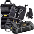 The Ryker Bag Black Pro Tool Roll – Heavy-Duty Canvas Roll-Up Tool Organizer w/detachable pouches for Bolts, Sockets & Small Power Tools for Electricians, Plumbers, HVAC Techs & DIY Professionals