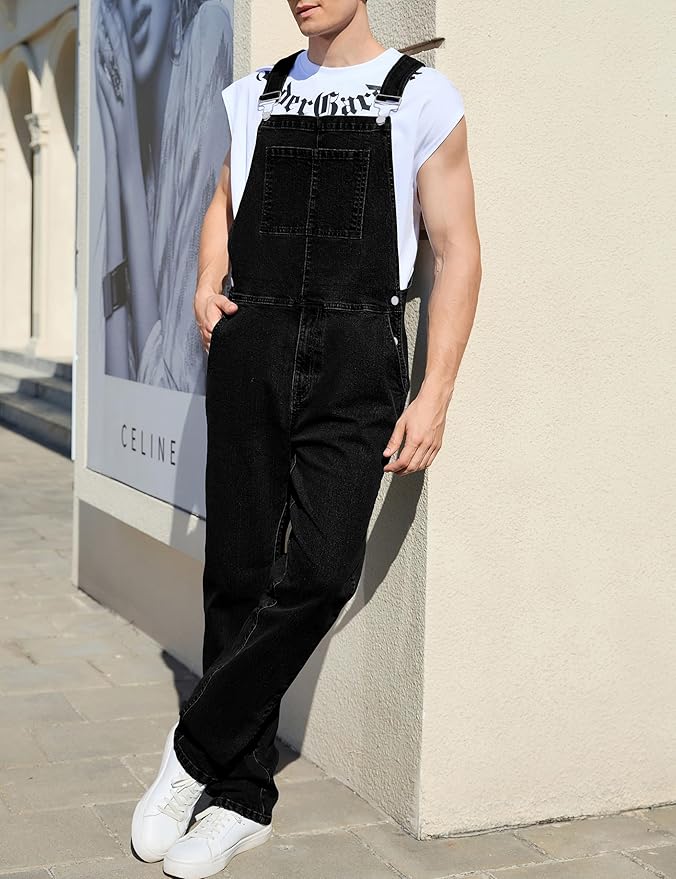 Overalls for Men Fashion Coveralls Work Utility Denim Women Bib Jumpsuit with Pockets