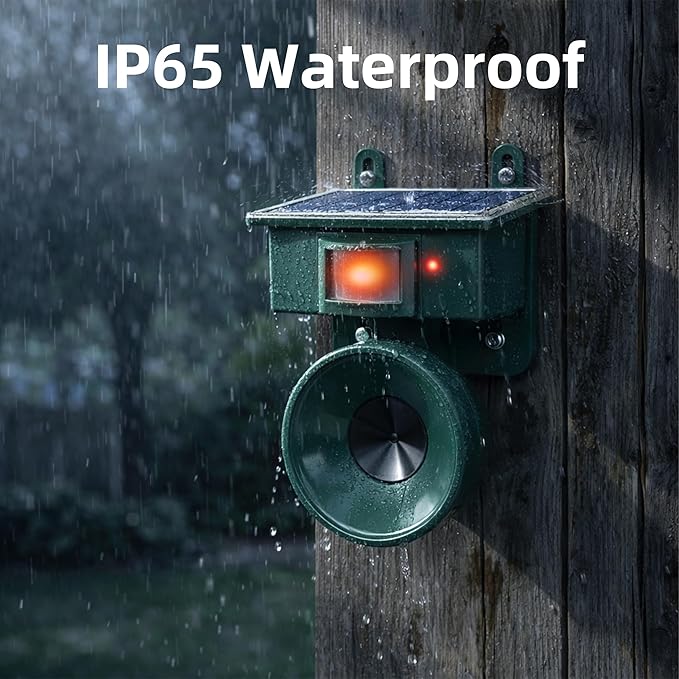 2026 Solar Ultrasonic Bird Repeller Outdoor,Woodpecker Deterrent for House,Pigeon Bird Deterrents for Outside Birds Repellent Scare Devices for Balconies Yard Garden Farm Orchard Animal Repellent