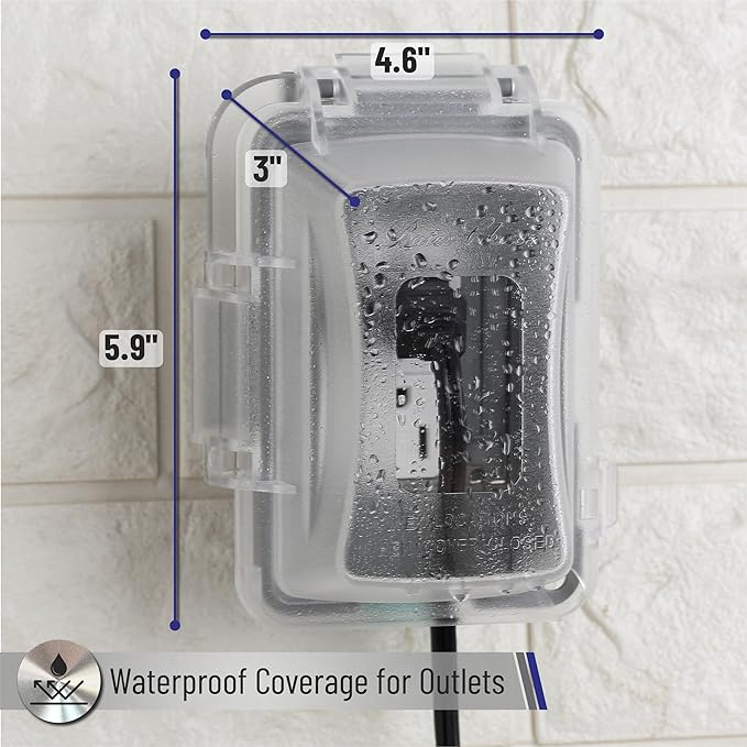 Bates- Weatherproof Electrical Outlet Cover, 1-Gang, Outdoor Plug Cover