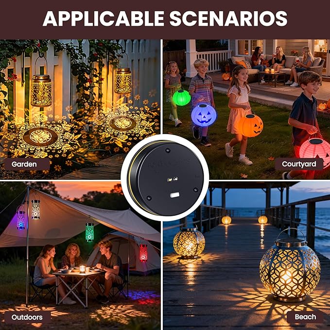Solar Light Replacement Top 2 Pack, 8 Colors Replacement Solar Light Parts for Lantern(Top Size 3.07 inch, Bottom Size 2.9 inch)