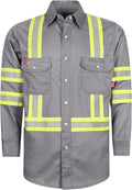 TICOMELA FR Shirts for Men High Visibility/Hi Vis Flame Resistant/Fire Retardant Shirt 6.5oz Men's Welding Shirts