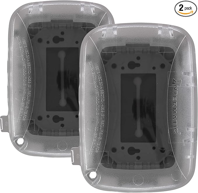 Intermatic WP5100C Weatherproof Electrical Box - Single Gang, Versatile Outdoor Outlet Cover - Secure Design for Outdoor GFCI Outlets, Durable Plug Cover - 2 Pack