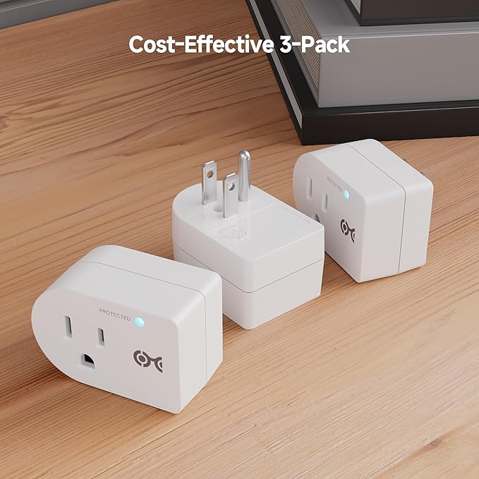 [ETL Listed] Cable Matters 3-Pack Non-Blocking 750 Joules (500V Clamping Voltage) Single Outlet Surge Protector, 15A / 1875W, Wall Surge Protector Outlet, White
