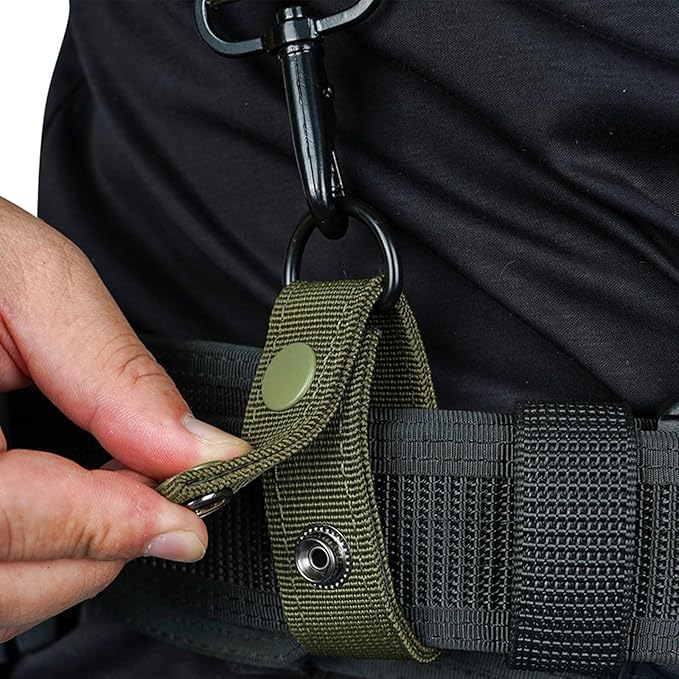 KUNN Tactical Harness Police Suspenders for Duty Belt with Metal Hook Adjustable Padded Shoulder Pads,Army Green