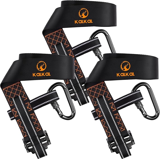 Kalkal 3 Pcs Heavy-Duty Tree Stand Harness Strap, Quick-Connect Treestrap for Tree Stand Harness Comfortable Hunting Gear