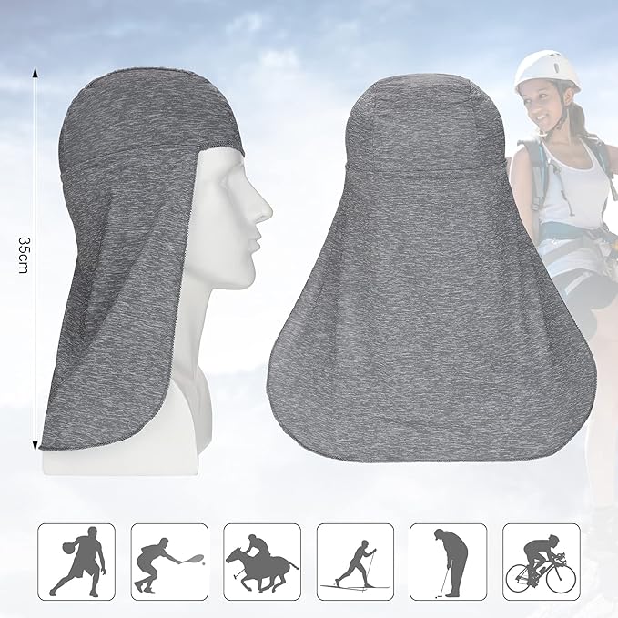 Geyoga 2 Pieces Hard Hat Sun Shade Cooling Skull Cap Neck Cover Elastic Fishing Hat for Women Men Outdoor