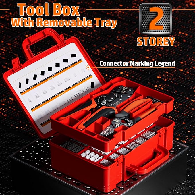 PEBA Crimping Tool and Dupont Connector Kit - 26 Types of Dupont 2.54mm Connectors & Crimp Pins, 2.5mm JST-XH 2/3/4/5/6/7-pin Contacts and Housings, for DIY Electronics - Suitable for AWG 32-20 Wires