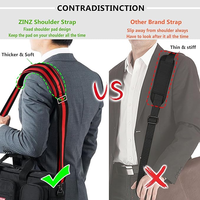 ZINZ Bag Shoulder Strap, Padded Adjustable Shoulder Strap Replacement