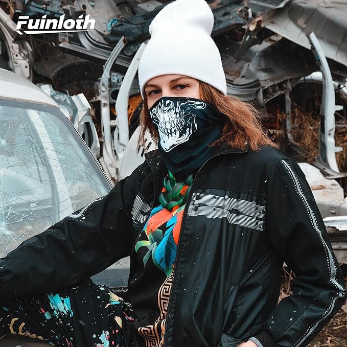 Fuinloth Balaclava Ski Mask, Motorcycle Cold Winter Scarf Windproof Warmth Neck Gaiter for Men/Women