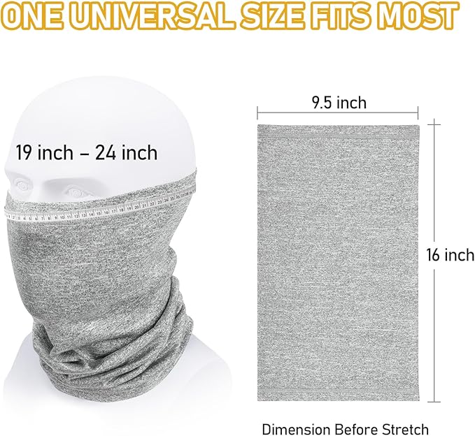 TICONN Neck Gaiter Face Cover Scarf, Neck Warmer Breathable Sun & Wind-proof for Skiing Fishing Hiking Cycling