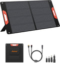 100W Portable Solar Panel for Power Station, Foldable Solar Charger with High 24% Efficiency, ETFE Coating, QC3.0 USB/Type-C & 100 watt 20V DC Output. Includes Adapters for Camping, RV, Emergency
