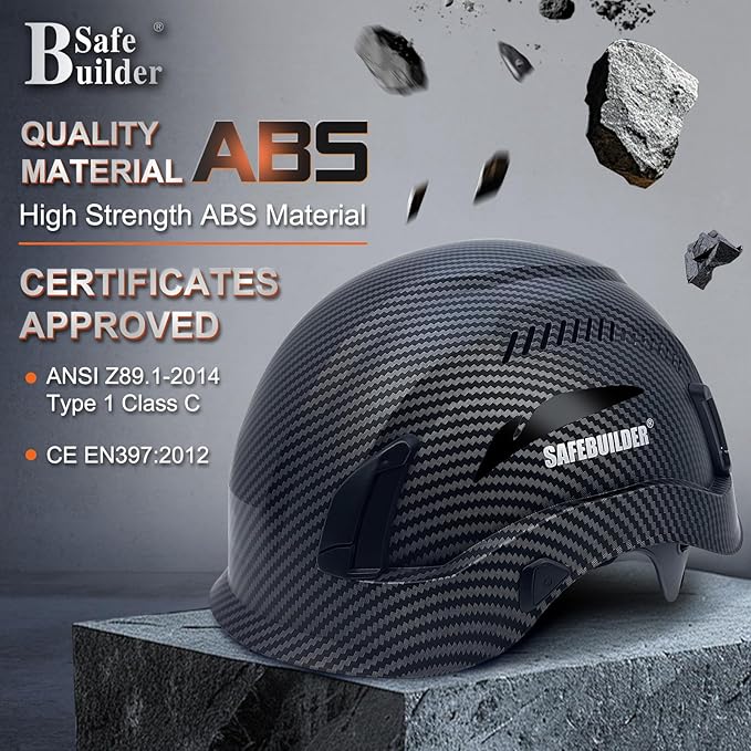 Safety Helmet Hard Hats Construction Head Protection 6-Point Suspension Lightweight Work Outdoor,Industrial ANSI Approved
