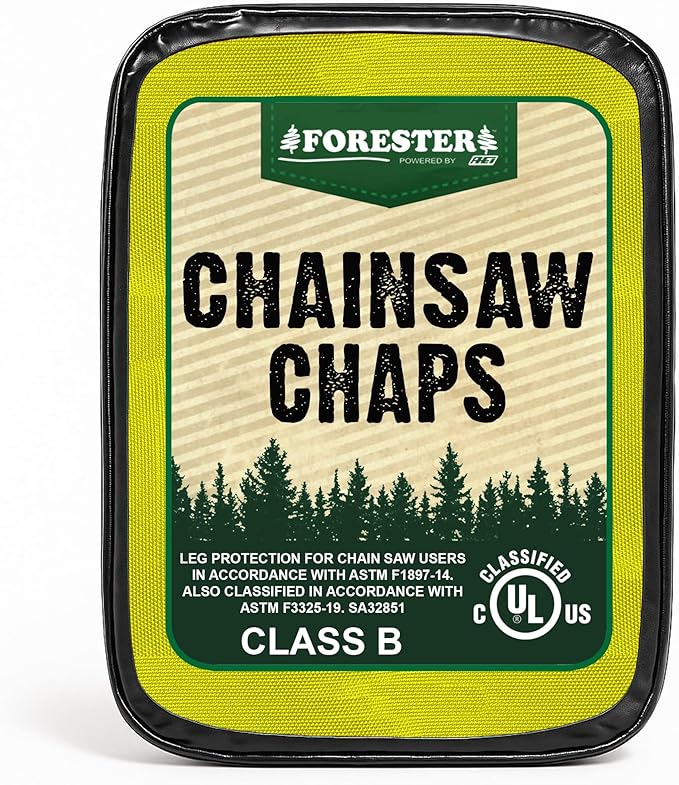 FORESTER Chainsaw Chaps for Men & Women | Apron-Style Chaps with Pocket & Adjustable Waist | Chainsaw Safety Equipment