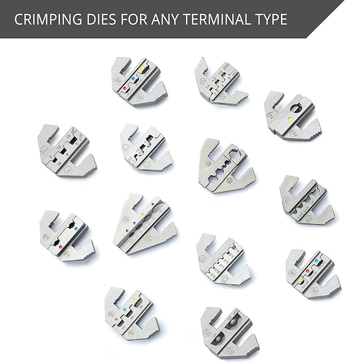 Wirefy Crimping Die for Insulated Flag Terminals 22-16 AWG | Quick-Change Die for Wirefy Crimping Tools | Precision Crimping Accessory