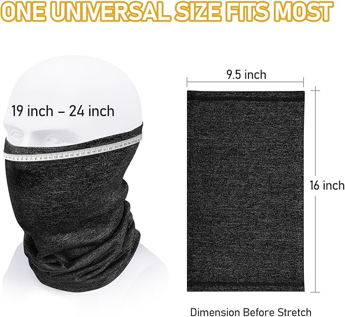 TICONN Neck Gaiter Face Cover Scarf, Neck Warmer Breathable Sun & Wind-proof for Skiing Fishing Hiking Cycling